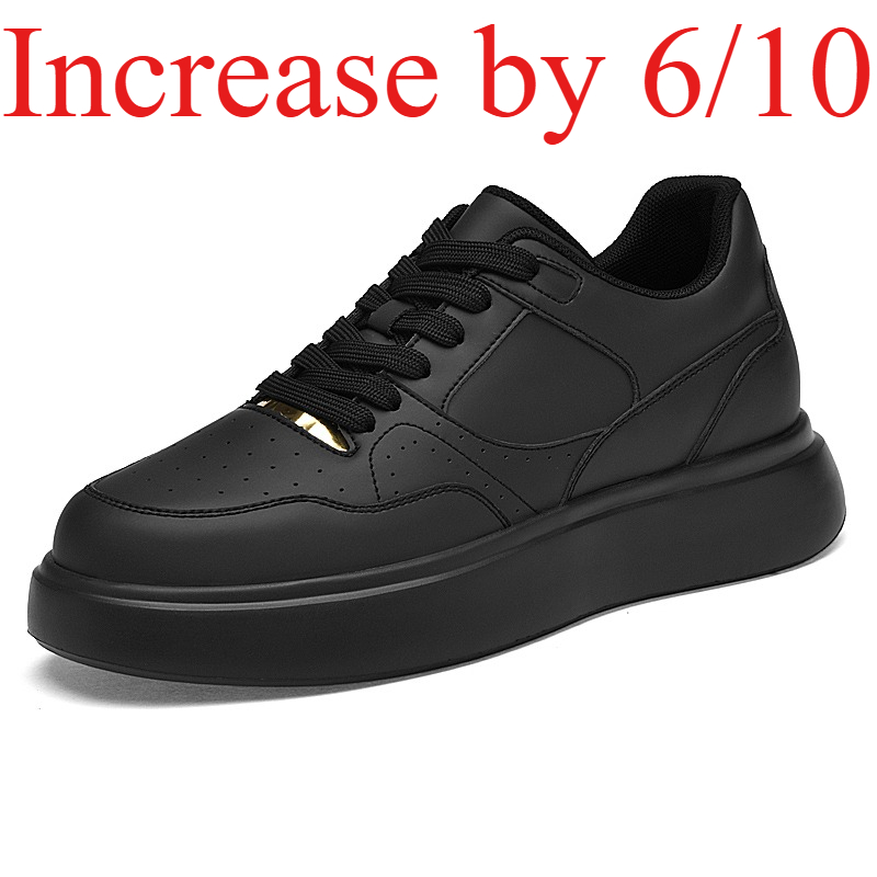 Men'S Shoes With Height Increase - Men Solid Faux Leather Skate Shoes