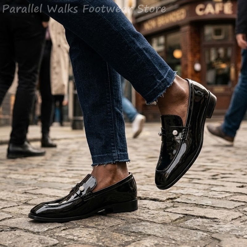 Men Black Patent Faux Suede Rh - Men'S Shoes Smart recension och pris