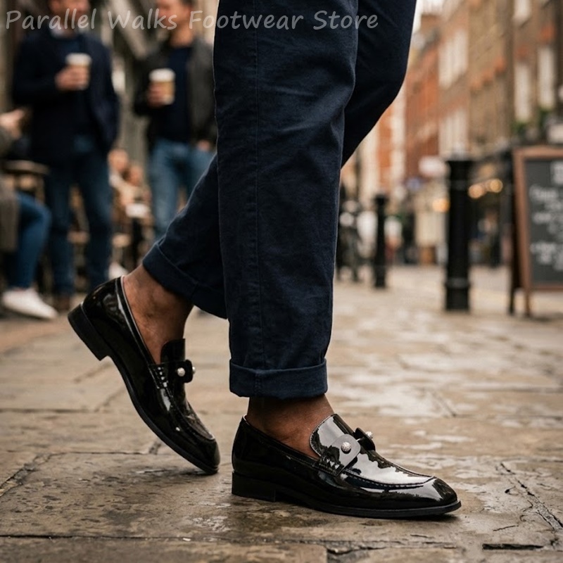 Men Black Patent Faux Suede Rh - Men'S Shoes Smart recension och pris
